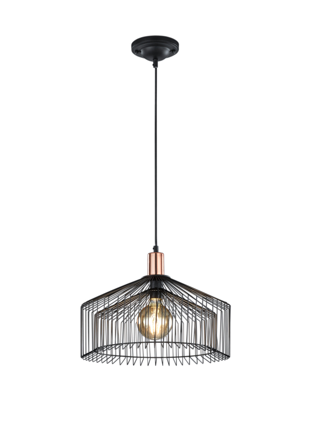 Lampada a Sospensione da Interno  E27 in Metallo Nero