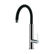Elleci Dove MKKDOV86 - Miscelatore da cucina Mono Splitcomando, da incasso, Acciaio-Nero, canna girevole, 41,5 cm, Acciaio-Nero