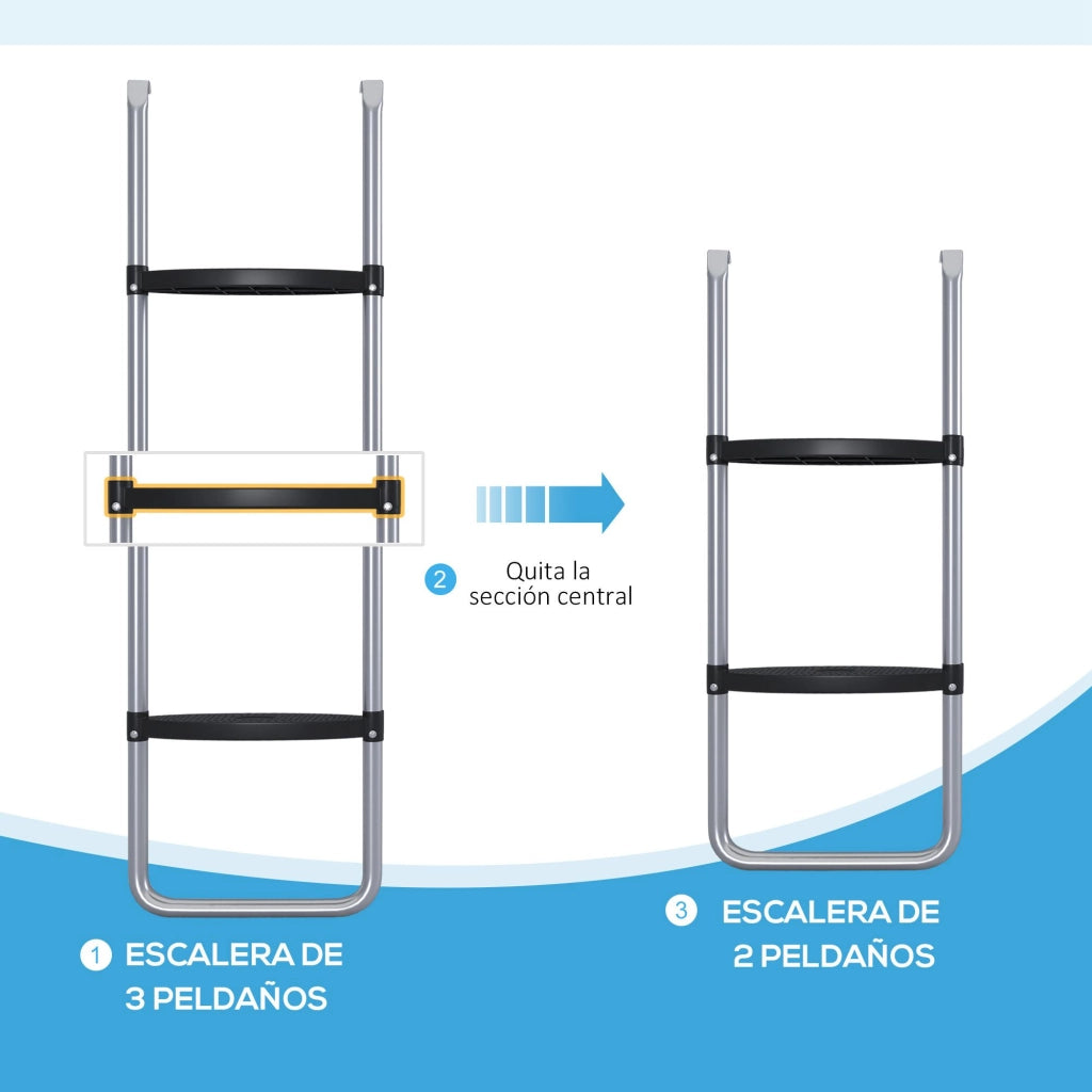 Scala Letto 3 Gradini ¨C Zephmum ¨C Argento 110x32 cm