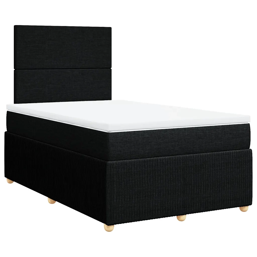 Giroletto a Molle con Materasso Nero 120x200 cm in Tessuto 3292018