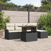 Set Divano da Giardino con archiviazione 6 pcs Nero Poly Rattan 3358182
