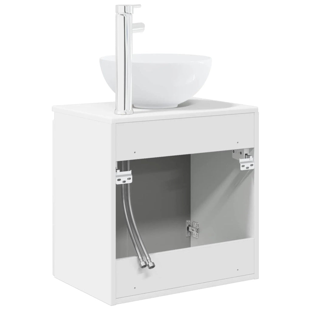 Mobile Lavabo da Parete Bianco Lucido 49,5 x 41 x 64,5 cm 890396
