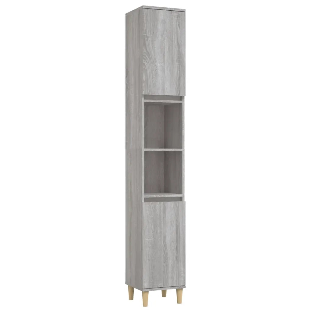 Set Mobili da Bagno 3 pz Grigio Sonoma in Legno Multistrato 3185619
