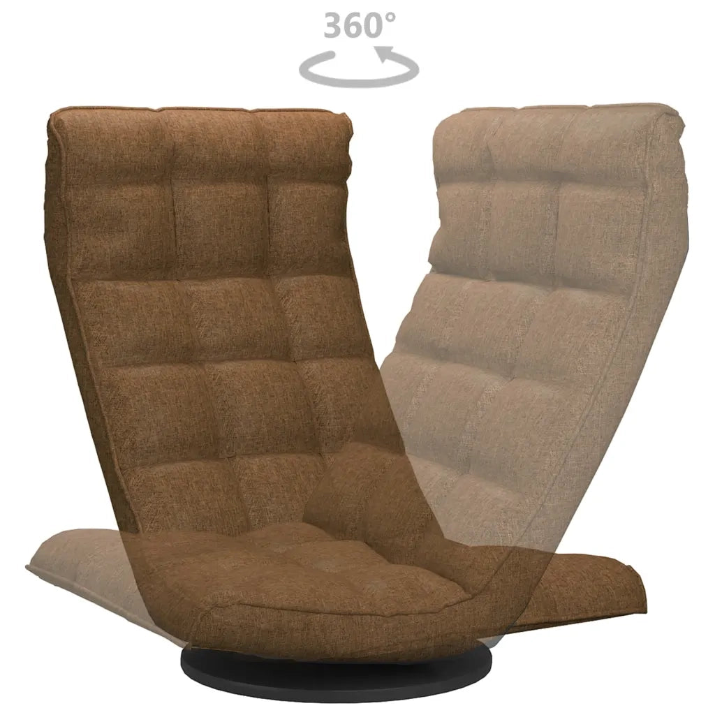Sedia da Pavimento Girevole Marrone in Tessuto CFW4418099