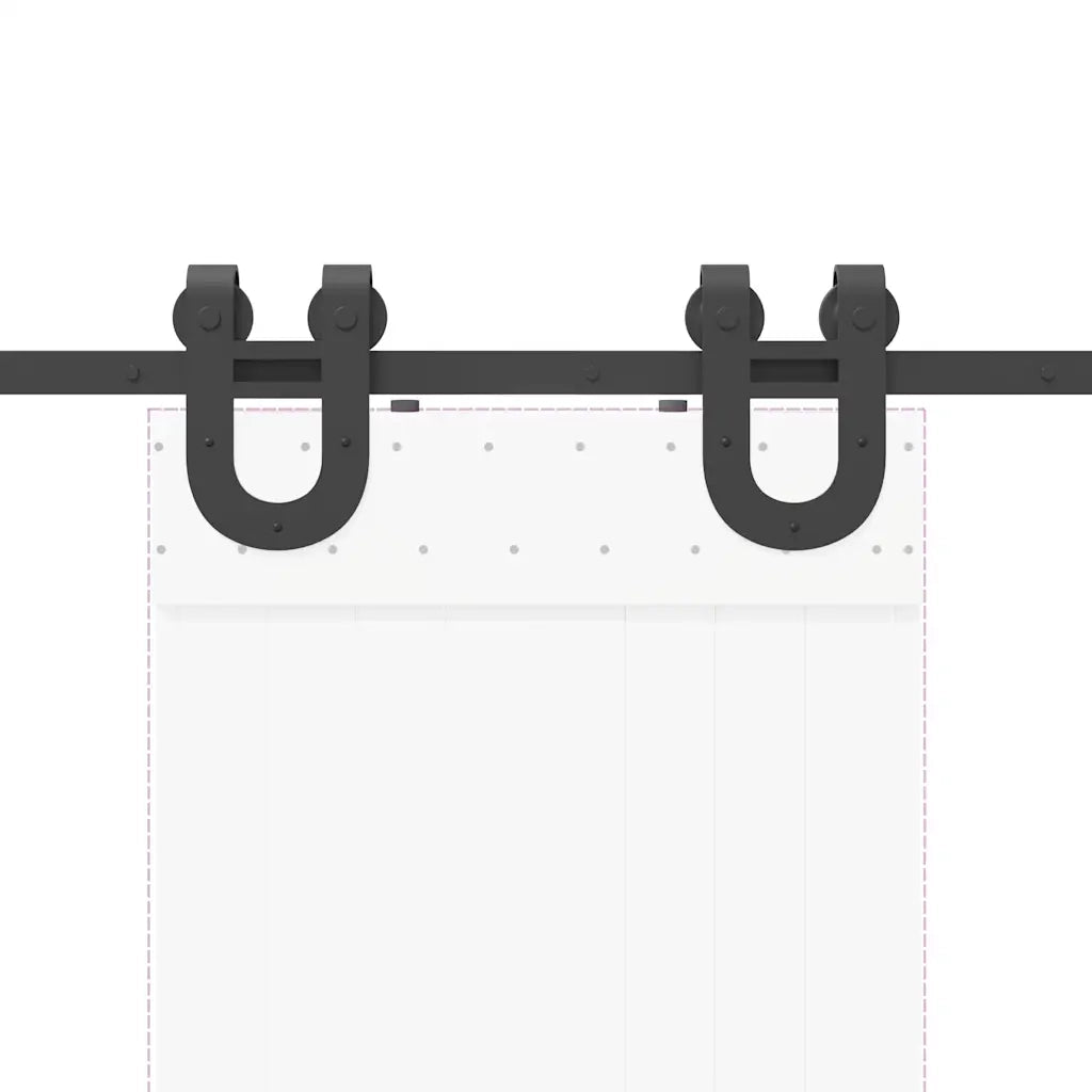 Kit di Binari per Porte Scorrevoli 200 cm Acciaio Nero 4009721
