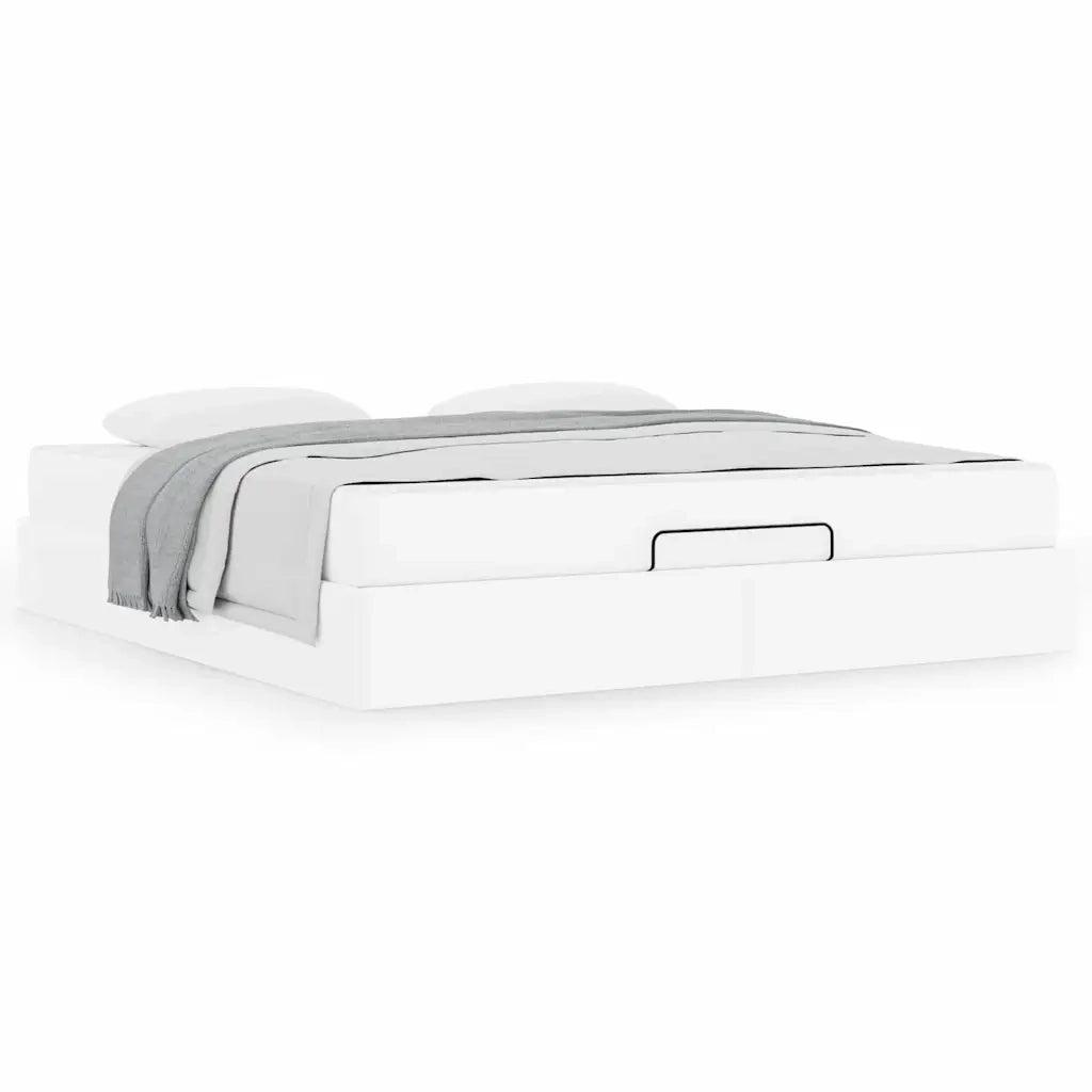 vidaXL Struttura letto con materasso Bianco Puro 180 x 200 cm