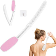 Rugbevochtiger con applicatore di crema per il bagno, Spazzola per tappeti con applicatori, Spazzola per tappeti con lunga asta, Spazzolatrice per tappeti (rosa)