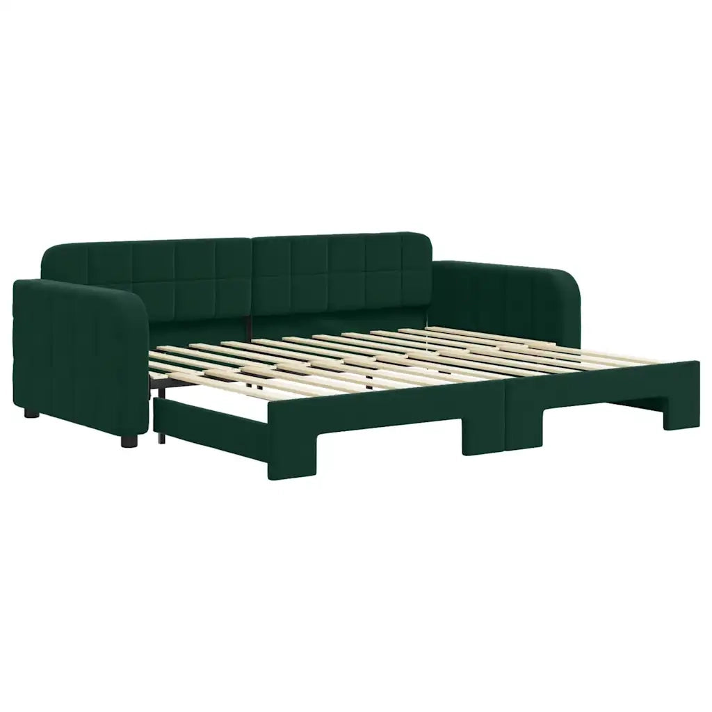 Divano Letto con Letto Estraibile-Sofa Letto-Daybed Verde Scuro 90x200cm Velluto 148856