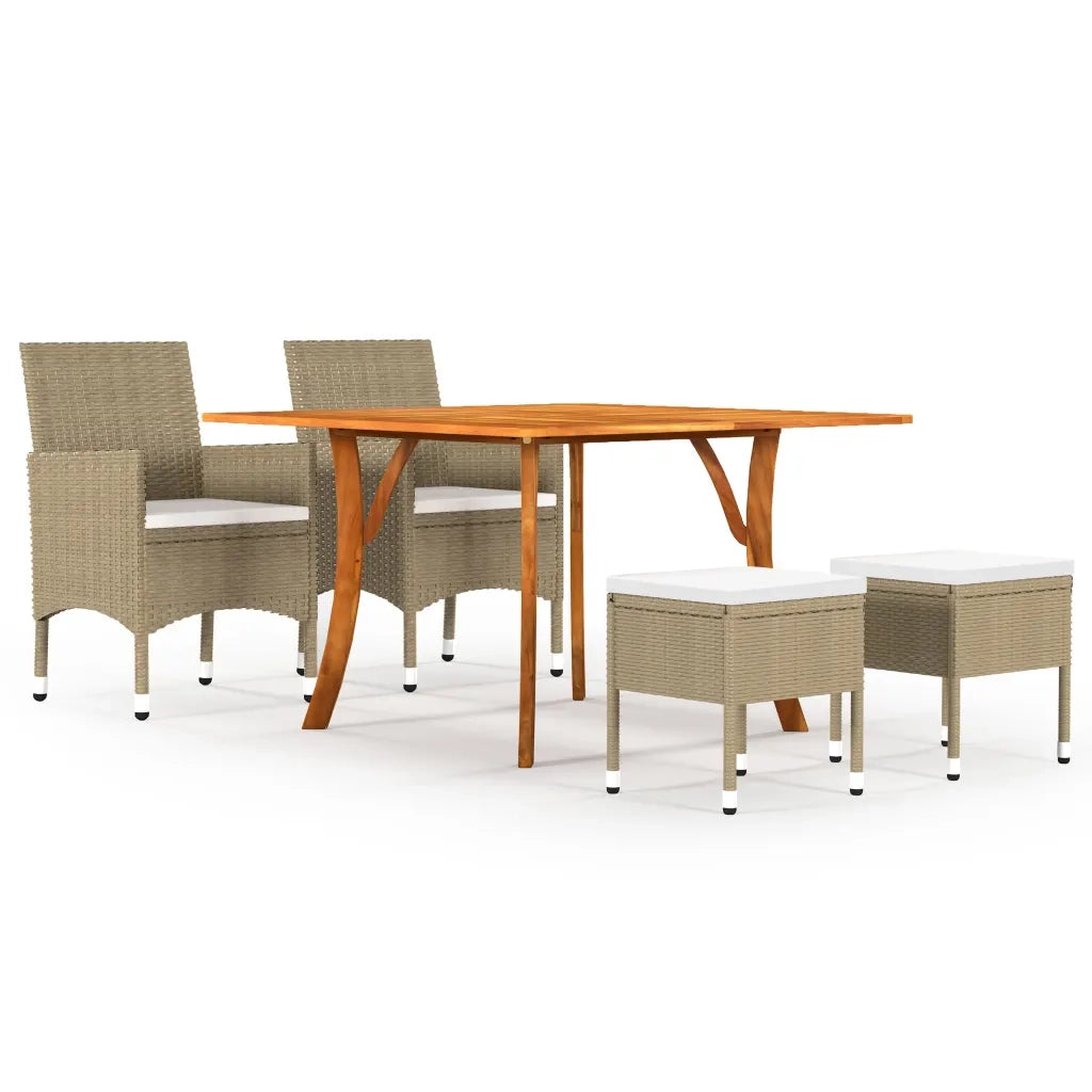 Set Mobili da Pranzo per Giardino 5 pz Beige  cod mxl 69170