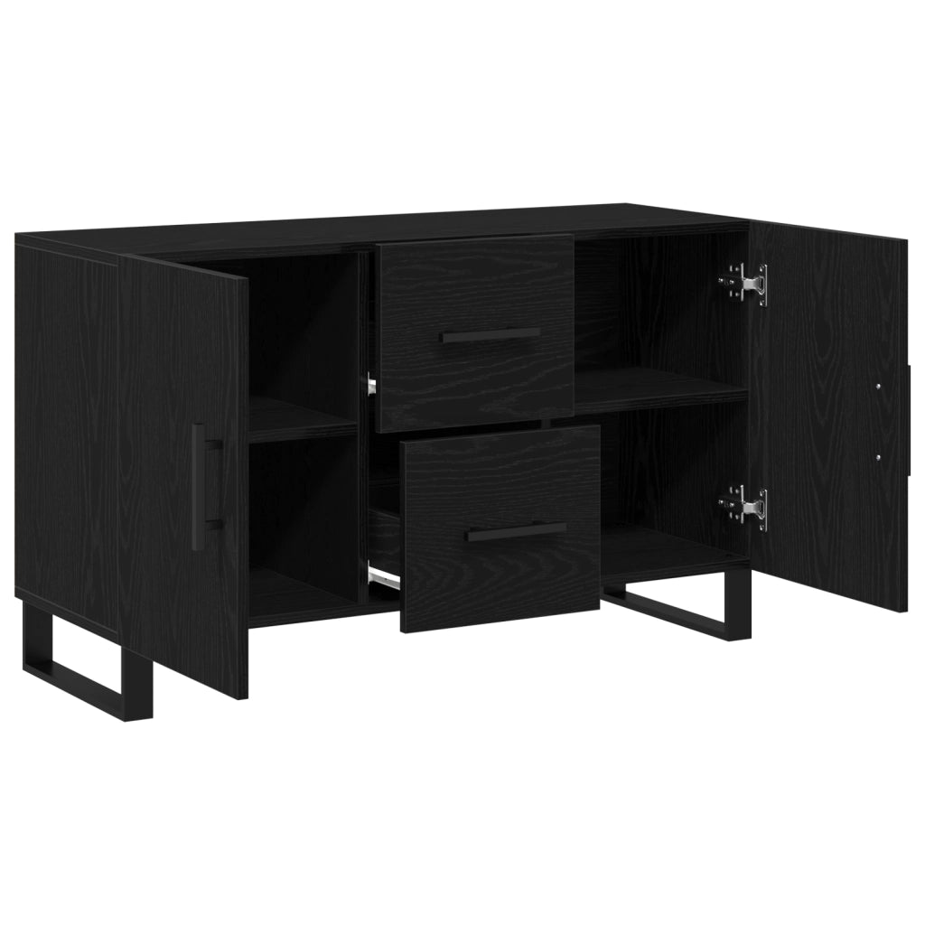 Sideboard  Nero Rovere 100x36x60 cm Legno ingegnerizzato