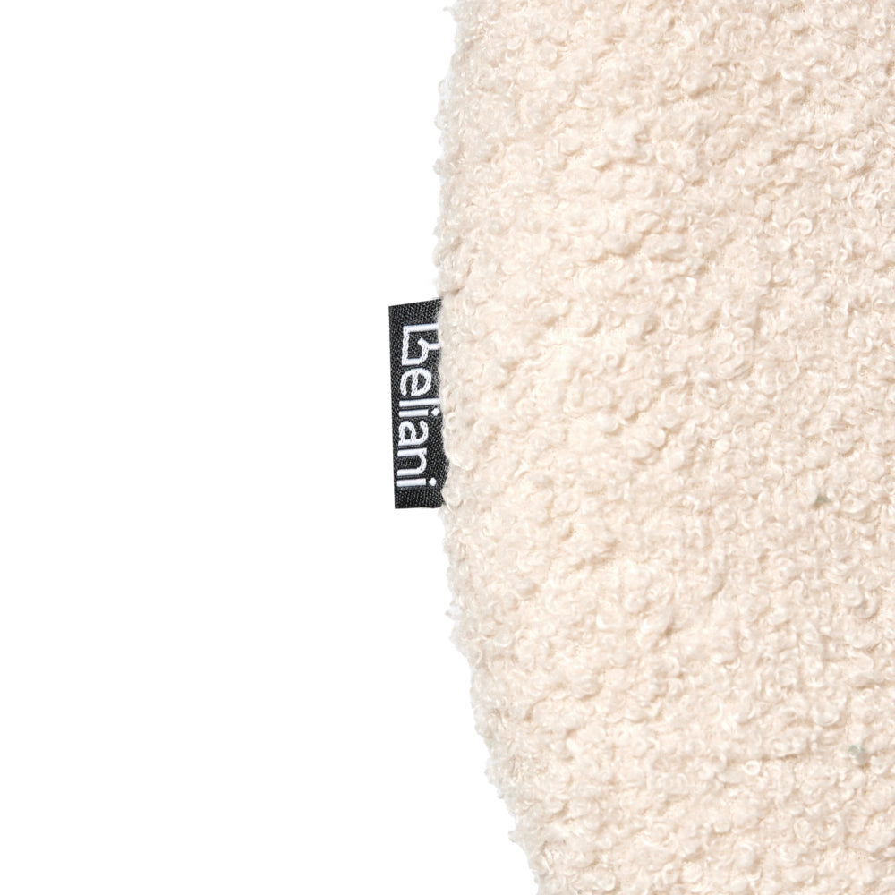 Poltrona tessuto bouclè beige imbottita in velluto Design stile retrò