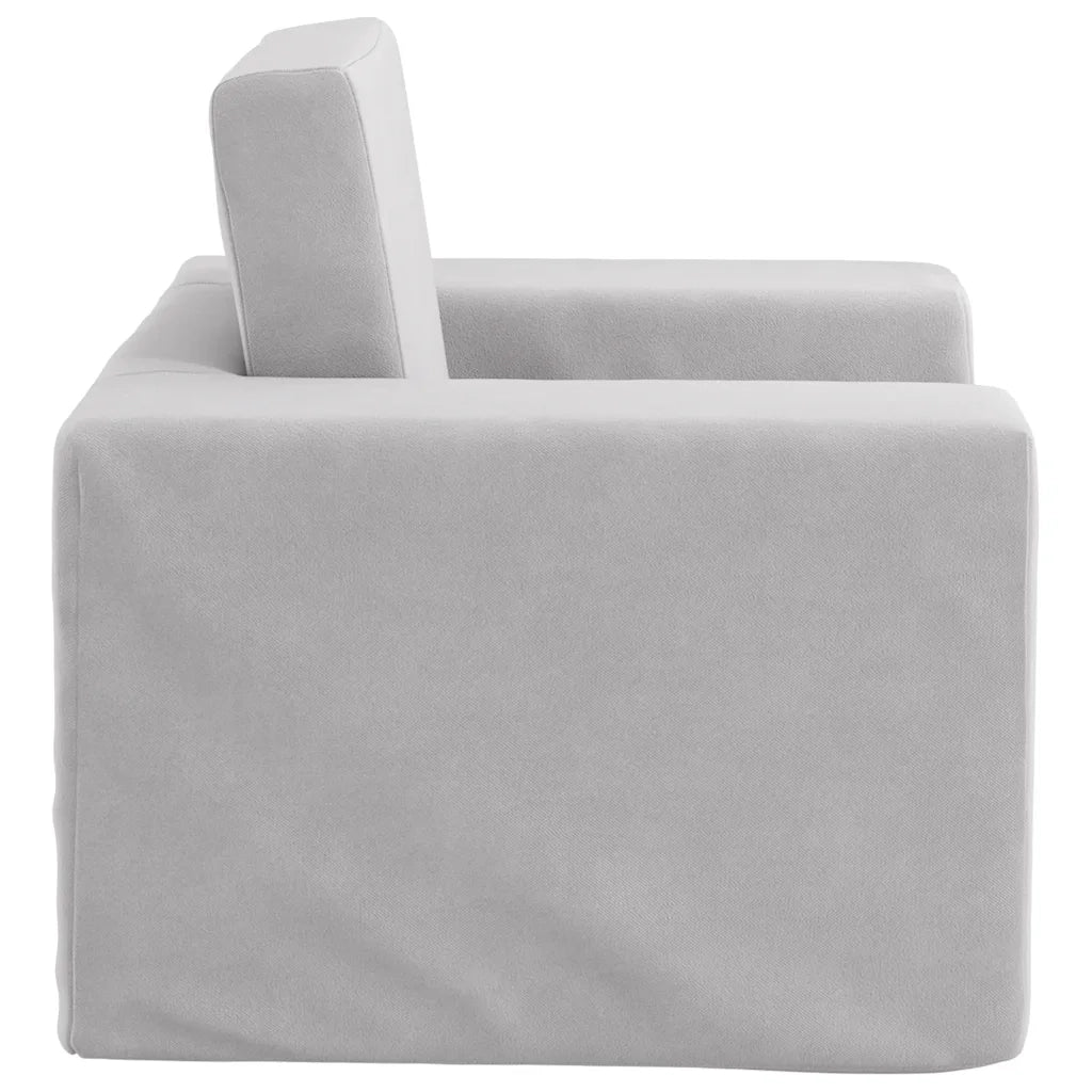 Divano per Bambini-Sofa-Divanetto Grigio Chiaro in Morbido Peluche 616131