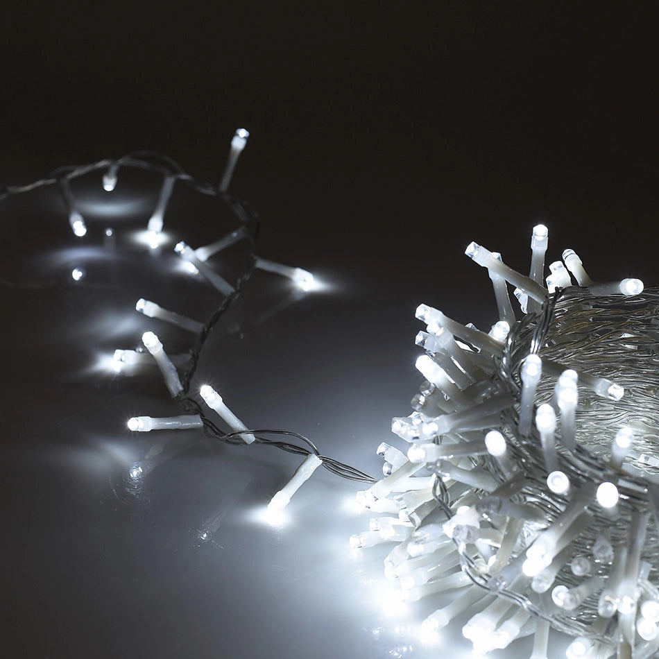 CATENA DI LUCI DA 1360 LED BIANCHI CON CAVO TRASPARENTE DA 41 METRI E TRASFORMATORE 36V - PER UNA DECORAZIONE VERSATILE E SICURA
