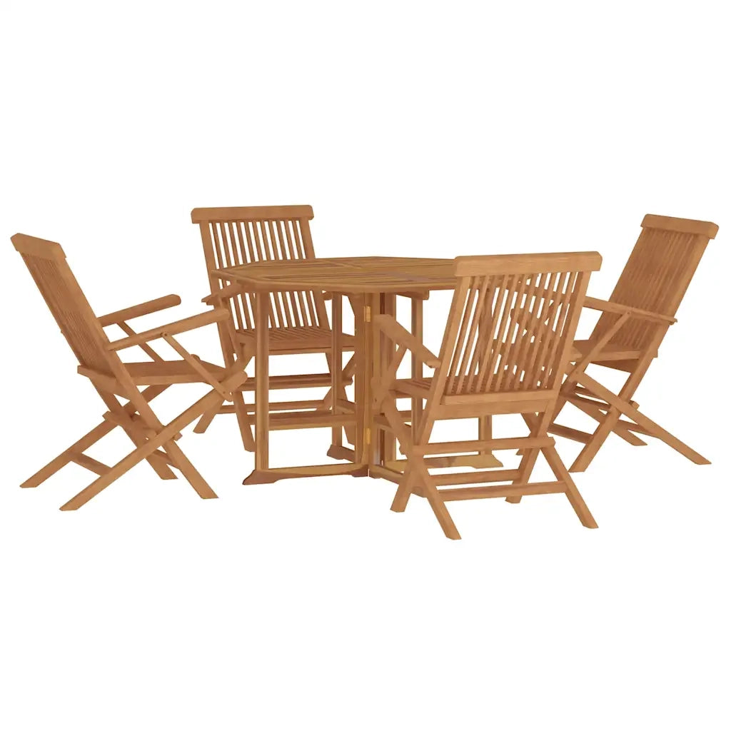 Set da Pranzo Pieghevole per Esterni 5pz Legno Massello di Teak 3096575