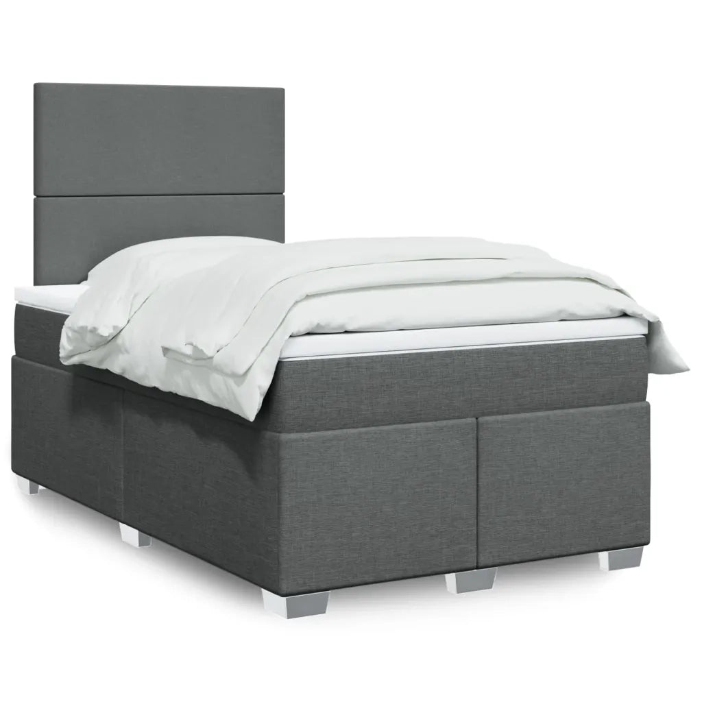 Giroletto a Molle con Materasso Grigio Scuro 120x200 cm Tessuto 3290449