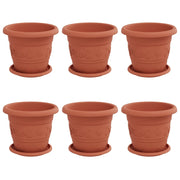 Fioriere | Cassetta per fiori | Vasi per Piante 6 pz Rosso Mattone ? 22 x 18 cm Plastica