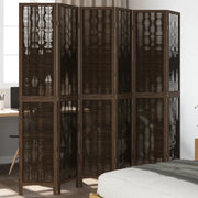 Divisorio Ambienti | Divider per stanze | Paravento 6 Pannelli Marrone Scuro Massello Paulownia