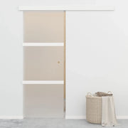 Porta Scorrevole Fermi Vetro ESG e Alluminio Argento 76x205 cmcod mxl 119327