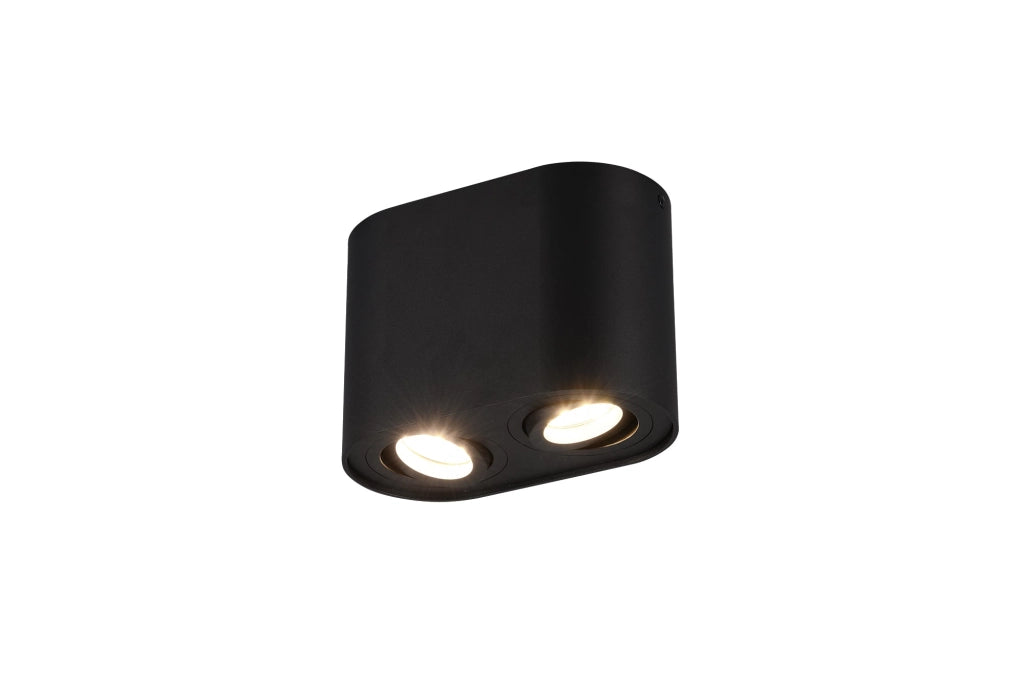 Plafoniera da Interno  GU10 in Metallo Nero Opaco