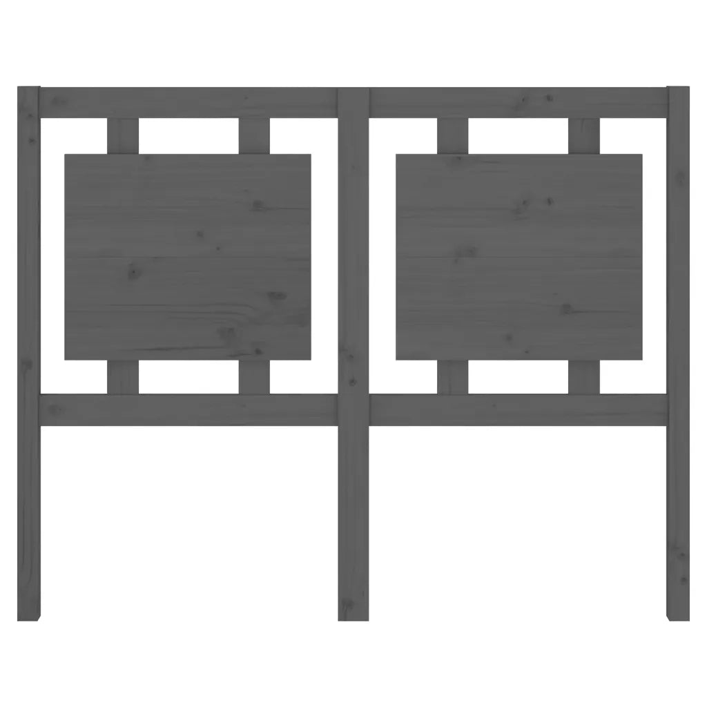 Testiera per Letto Grigia 125,5x4x100 cm Legno Massello di Pino