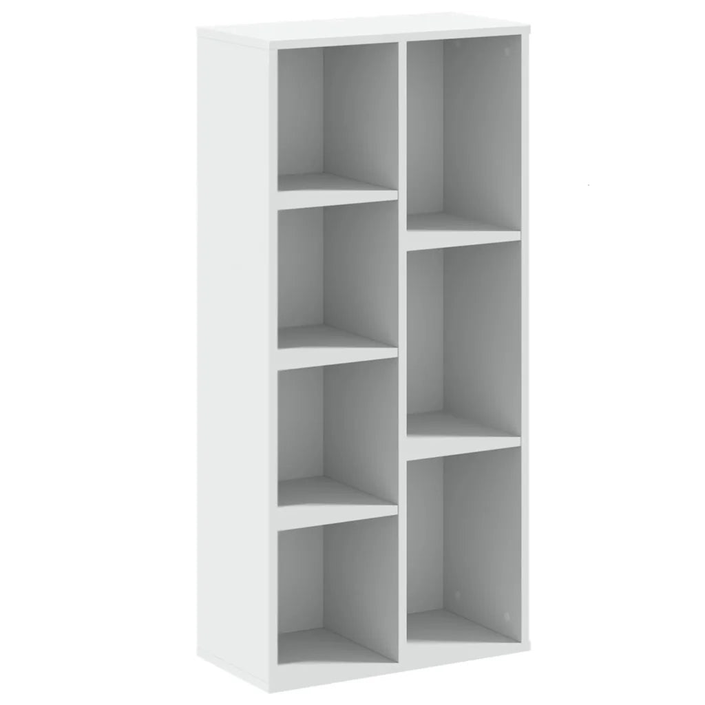 Libreria-Scaffale per Libri-Mobile di Stoccaggio Bianca 50x25x105 cm in Legno Multistrato