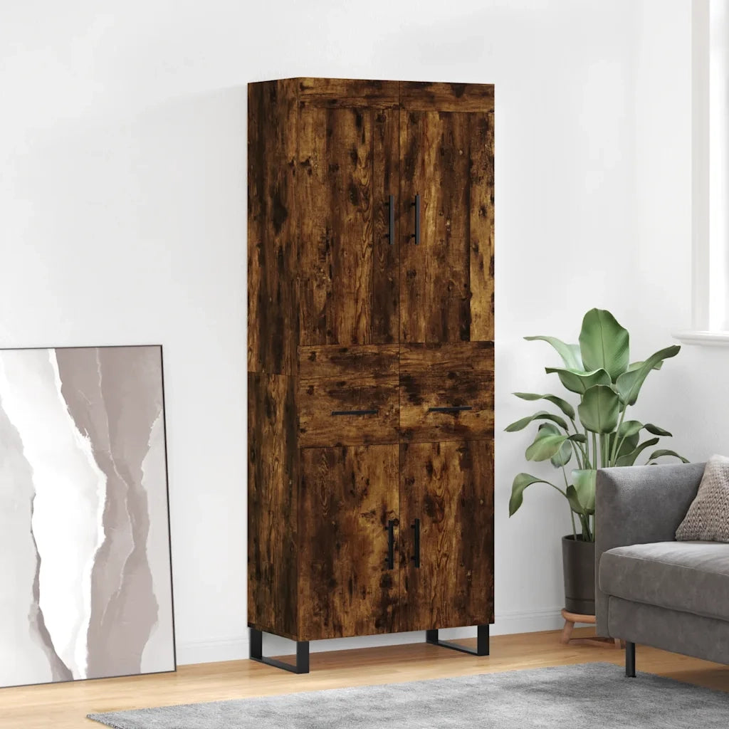 Credenza Rovere Fumo  69,5x34x180 cm in Legno Multistrato 3199902