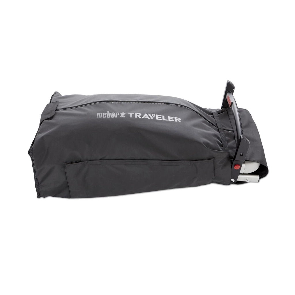 Weber 7030 Traveler Custodia Protettiva per Barbecue Portatile con Vano Portautensili e Tessuto Resistente a Grassi e Sporcizia colore Nero