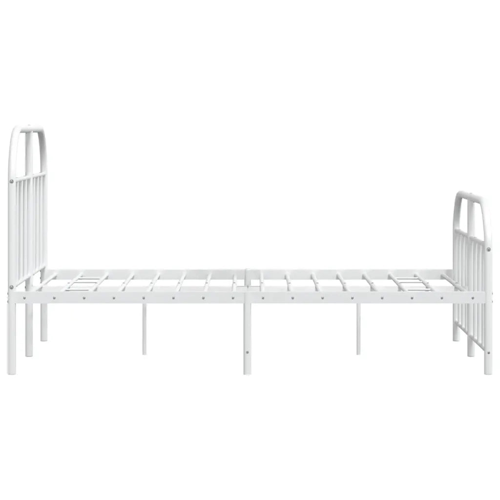 Giroletto con Testiera e Pediera Metallo Bianco 120x200 cm 353700