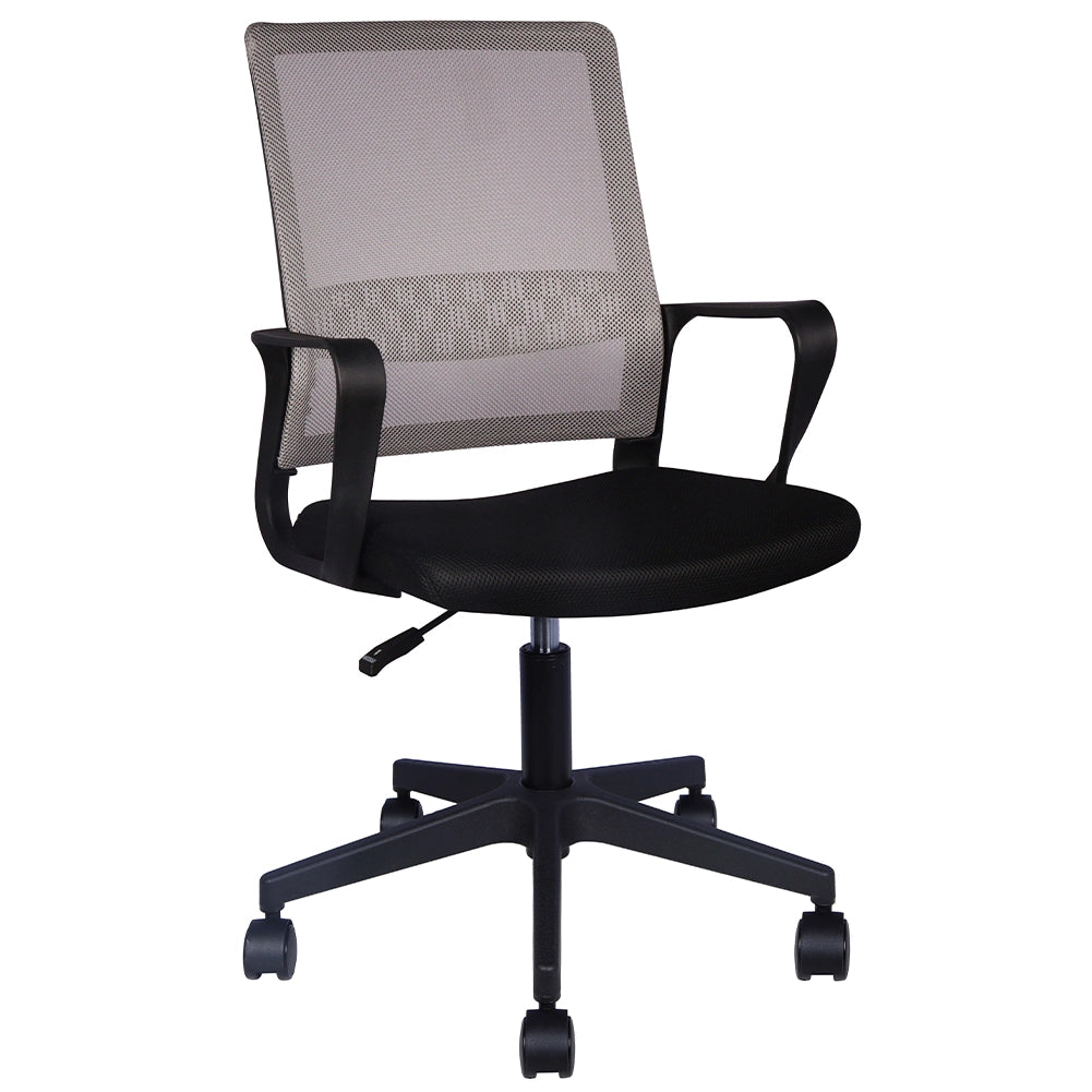 Sedia da Scrivania Nero e Grigio Ruote Piroettanti Seduta Ergonomica da Ufficio