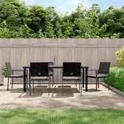 Set Pranzo da Giardino 7 pz con Cuscini in Polyrattan e Acciaio