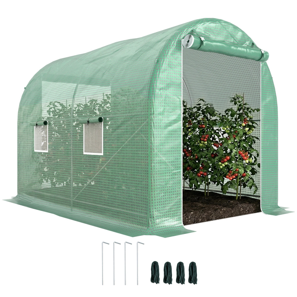 Serra da Giardino Tunnel ¨C Minimal ¨C Verde 6 m2 con 4 Finestre
