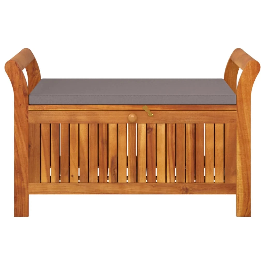 Panca da giardino mobili da esterno per patio contenitore da giardino con cuscino 91 cm legno di acacia 02_0011809