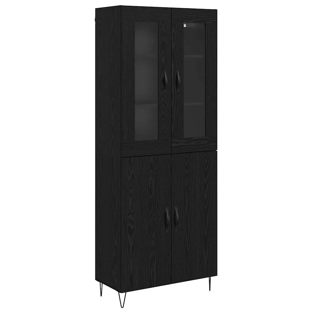 Credenza | Madia | Buffet da pranzo | Armadio da pranzo Rovere Bianco e Nero 69,5 x 34 x 180 cm