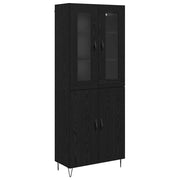 Credenza | Madia | Buffet da pranzo | Armadio da pranzo Rovere Bianco e Nero 69,5 x 34 x 180 cm