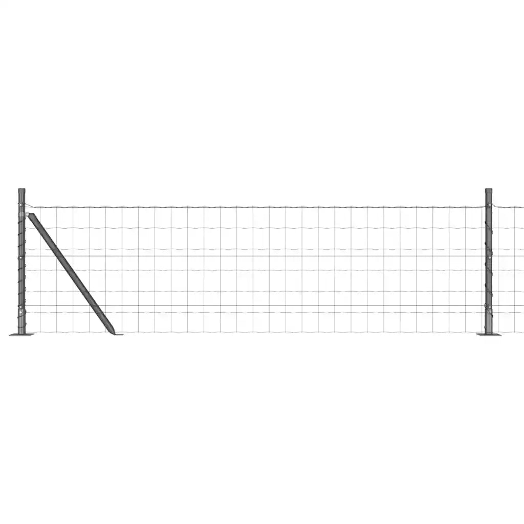 Recinzione da Giardino | Recinzione con Posto Grigio 0,6 x 25 m Acciaio e PVC