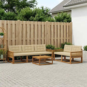 Set di divani da esterno con cuscino 6 pcs Naturale e Beige