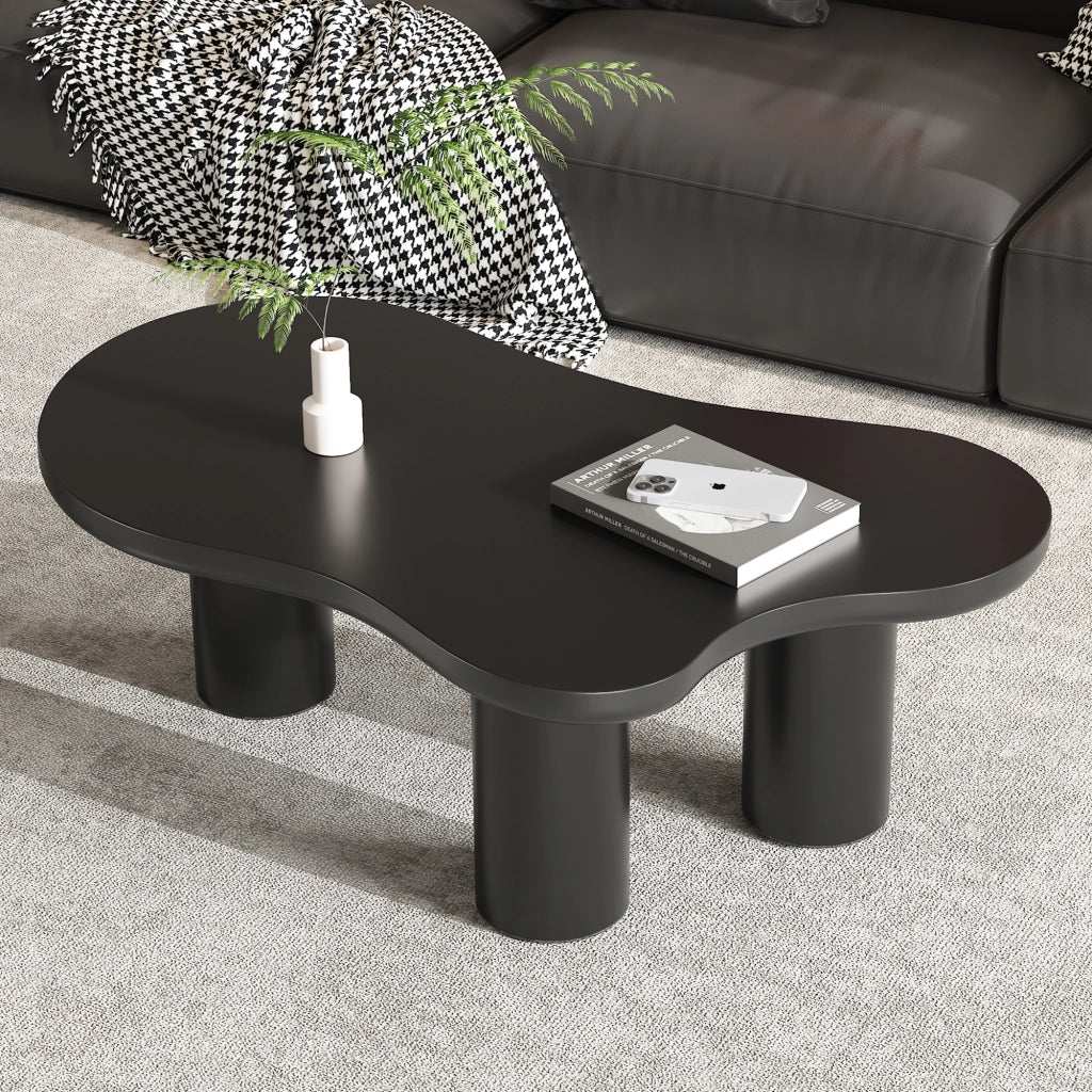 TAVOLINO da caffè a forma di nuvola 107x66 cm MDF nero
