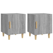 Set di 2 Comodini | Armadio da Notte | Mobiletto da notte Grigio Sonoma in Legno Multistrato