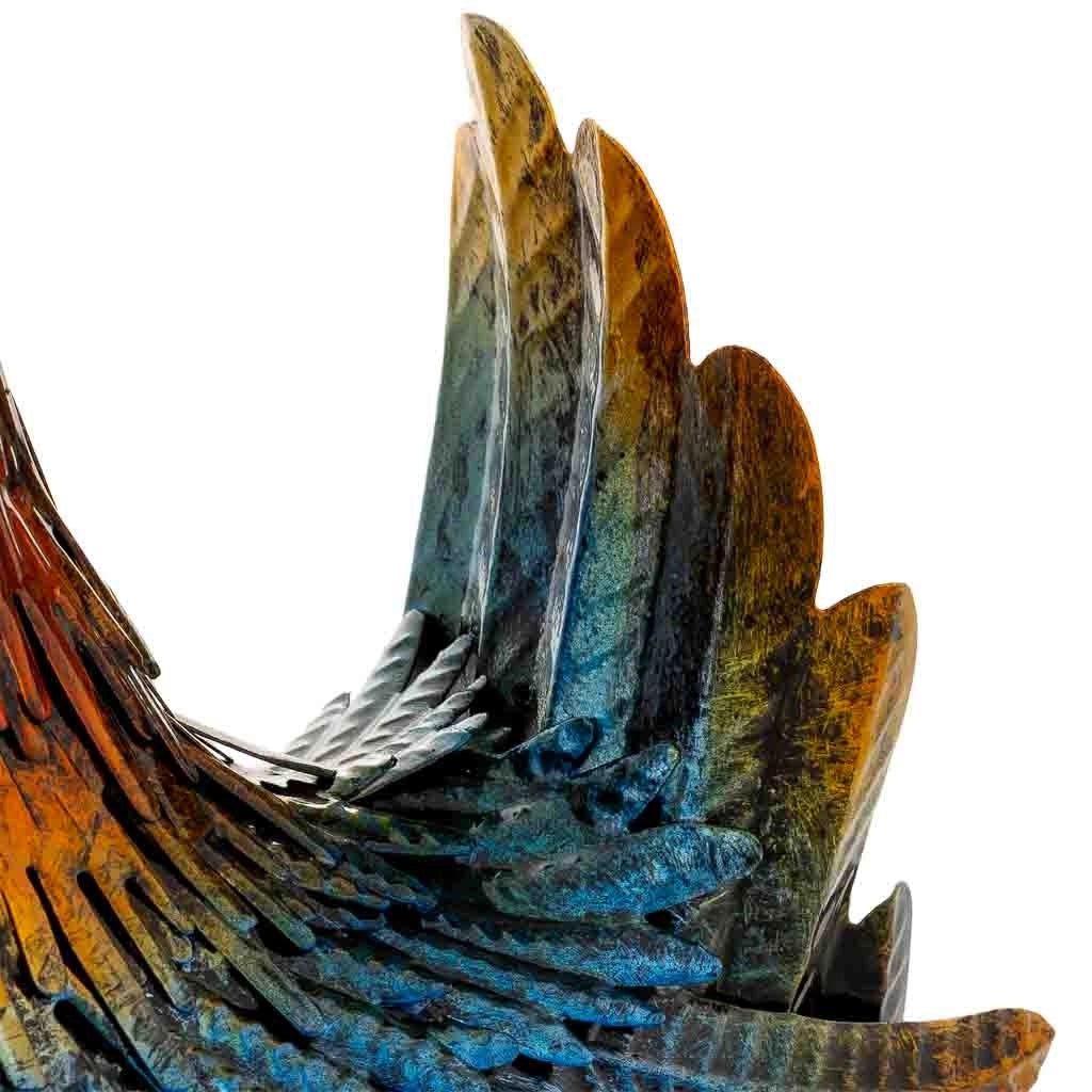 Figura decoración gallo de metal multicolor 22x14x36h cm