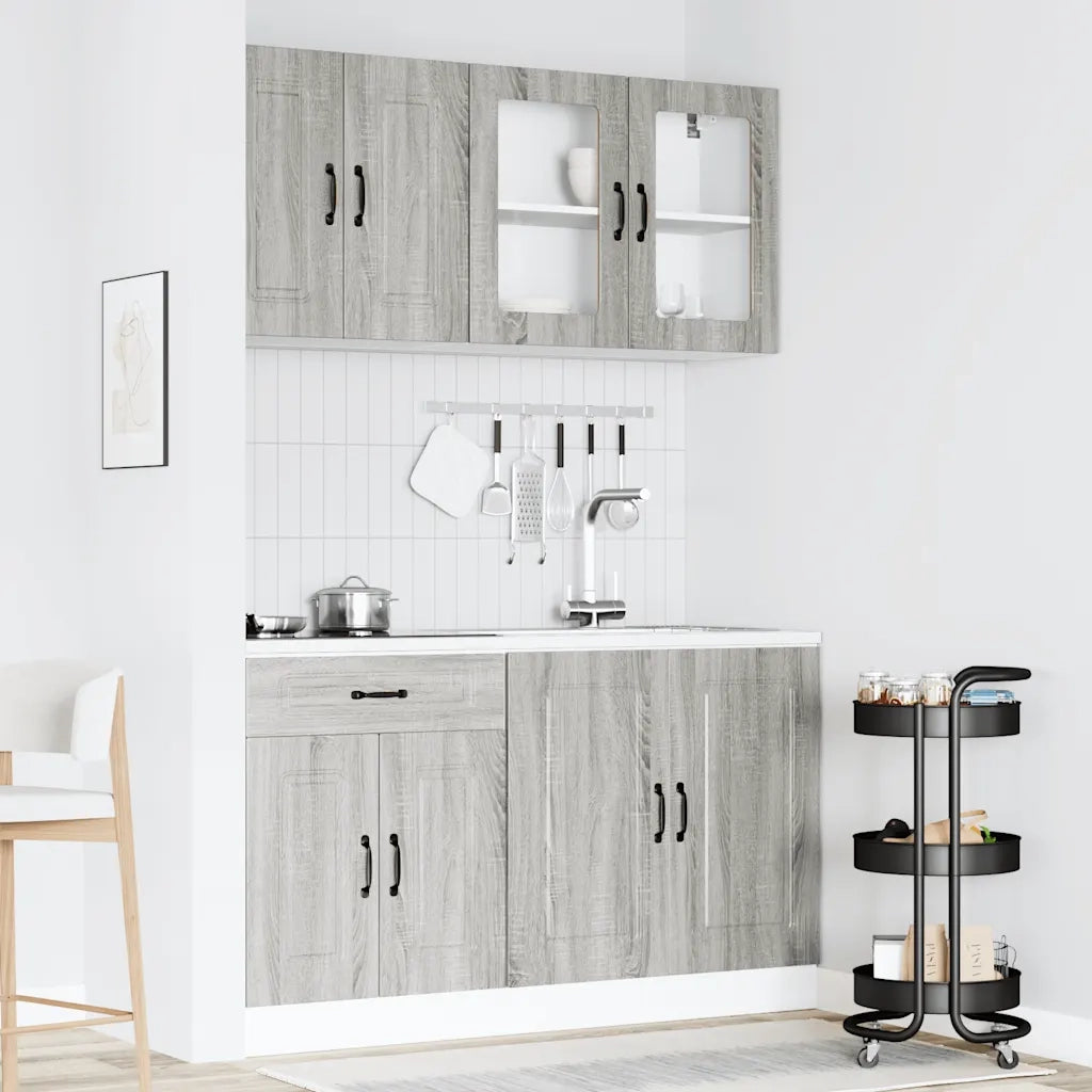 Set Mobili da Cucina 4 pz Kalmar Grigio Sonoma in Truciolato 3314857