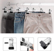 20 pezzi di supporto per pantaloni in acciaio cromato con clip anti-slip per abiti e pantaloni