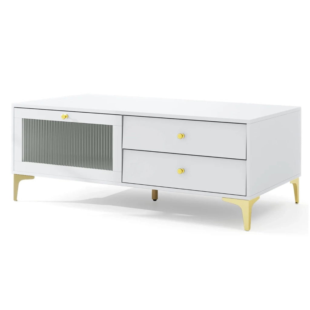 Mobile porta TV 120 x 62 x 46 cm con contenitore struttura in vetro temperato grigio chiaro stile moderno contemporaneo 20_0012806