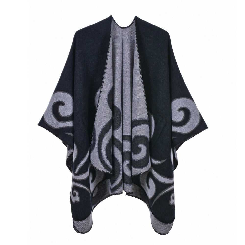 Nuova sciarpa/scialle da donna in jacquard, spessa e calda.