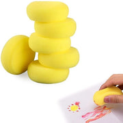 Set di pennelli da acquarello in gomma 6 pezzi - Pennelli da acquarello a forma rotonda 7 cm - Pennelli da acquarello - Pennelli morbidi - Reutilizzabili - Pennelli da acquarello con schiuma lenta - Supporto per pittura con schiuma lenta