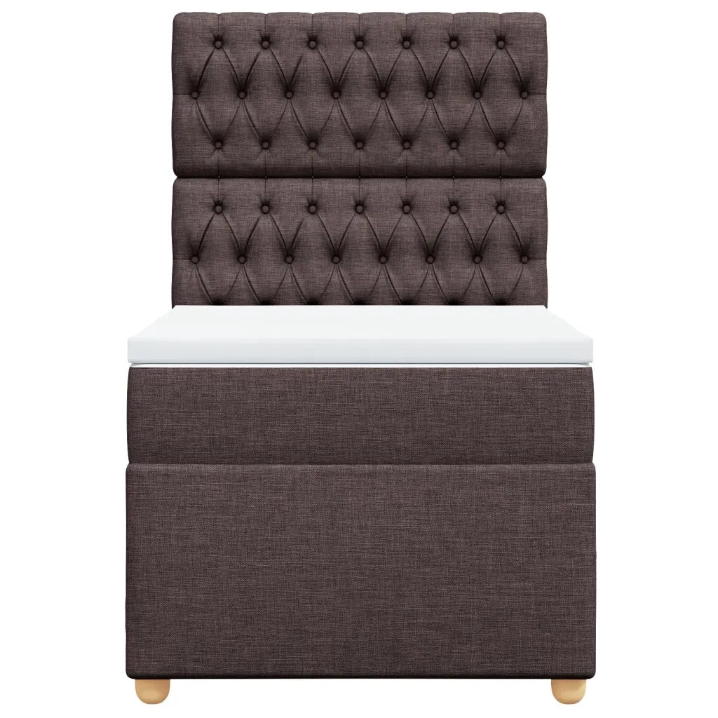 Giroletto a Molle con Materasso Marrone Scuro 80x200 cm Tessuto 3293417
