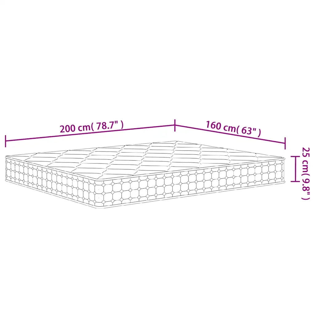 Materasso Molle Insacchettate Medio Rigido 160x200cm Super King 3206419