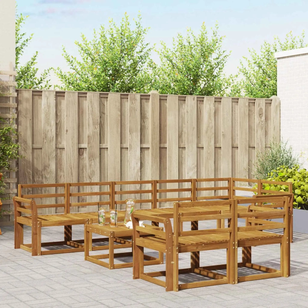 Set di divani da esterno 9 pcs Naturale