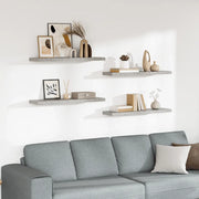 Scaffali a Parete 4 pz Grigio Cemento 90x23,5x3,8 cm in MDF 326605
