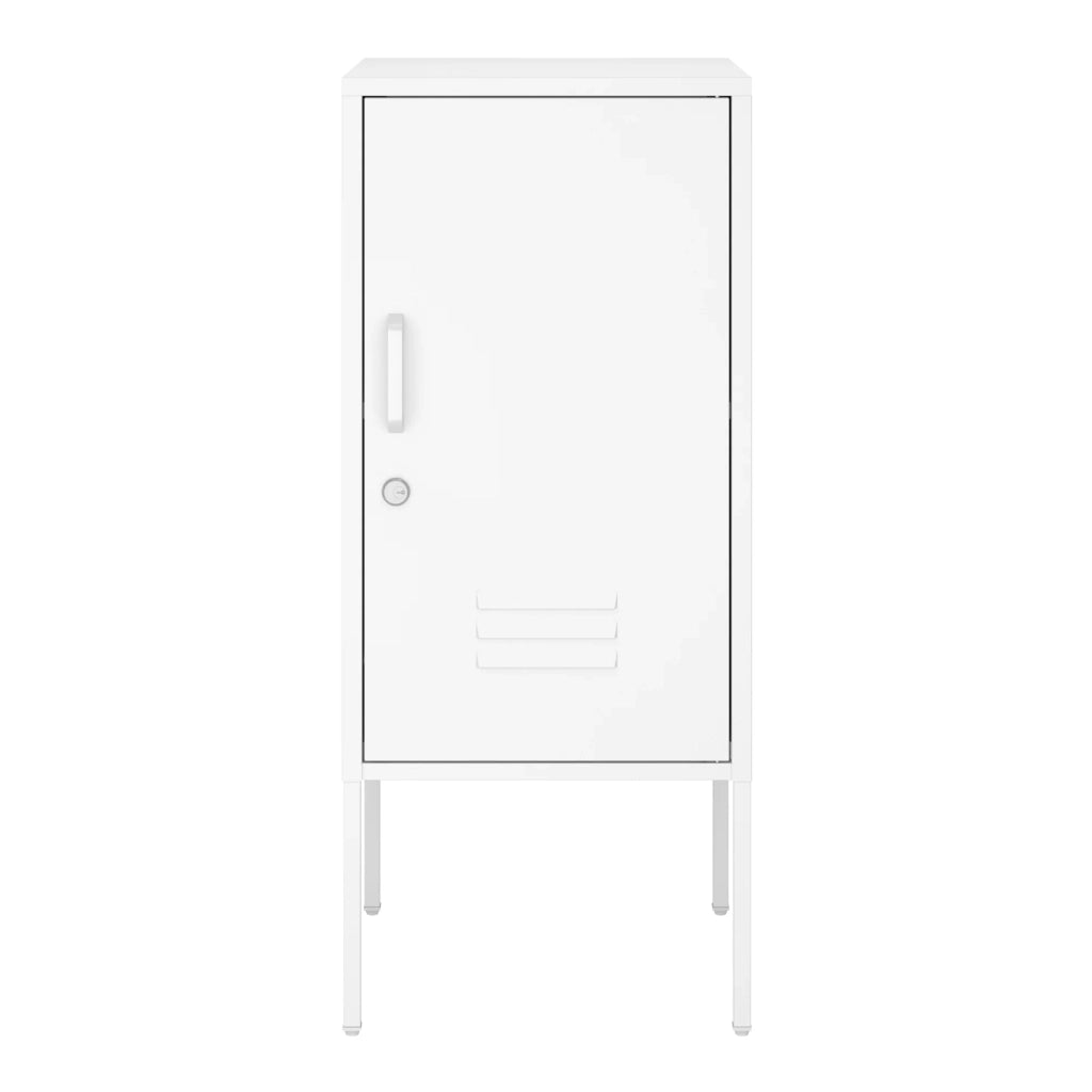 Comodino comodino cassettiera mobile contenitore con maniglia a sinistra acciaio 82 x 35 x 35 cm bianco 03_0011011