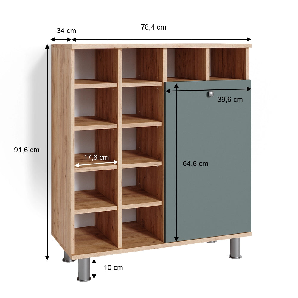 Armadietto da bagno con portabiancheria Fynn Verde 78.4 x 91.6 cm Vicco